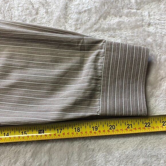 NWOT Hugo Boss Light Brown/Taupe/Off White Striped Dress Shirt Size 39/15.5 - Picture 6 of 8